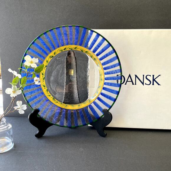 Dansk Kobenhavn Glass 12.75" Diameter Platter Hand Painted